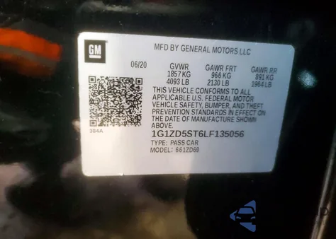 2020 Chevrolet Malibu Lt z USA, uszkodzony, nr VIN 1G1ZD5ST6LF135056